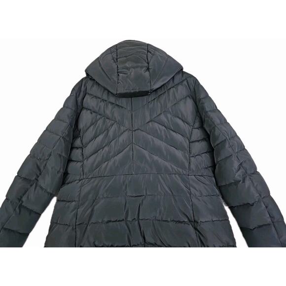 Kenneth Cole Reaction ~Woman Plus Size XXL~ Black Puffer Jacket Long Coat Hooded - Picture 14 of 14